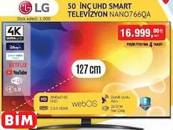 LG 50  İNÇ UHD SMART/AKILLI TELEVİZYON NANO766QA